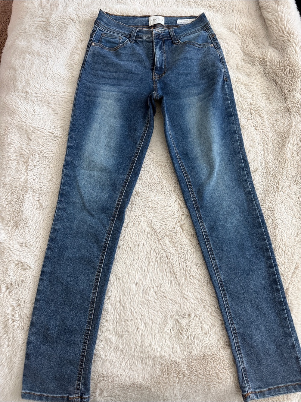 Angels Women's Skinny Jeans in Blue Wash